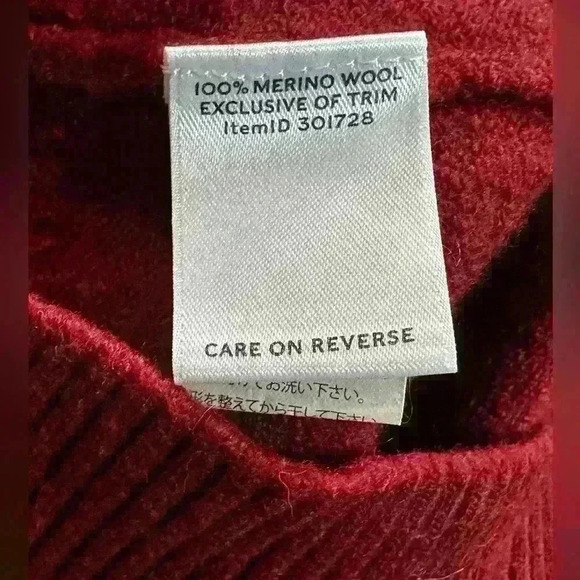 VTG LLBean Signature 100% Merino Wool 1/4 Zip Pullover. Size XXL. Maroon. - Picture 11 of 11